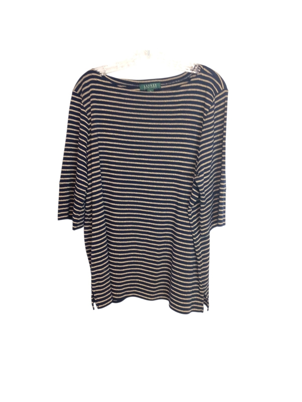 Lauren Ralph Lauren- Navy and gold Striped Women's Top - 2x